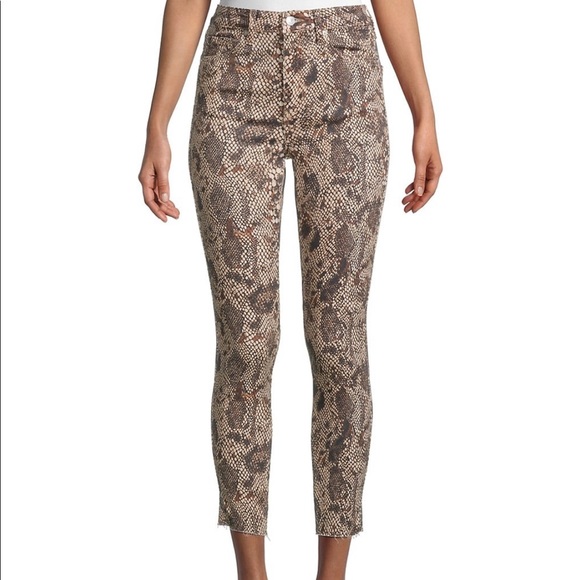 Free People Denim - Free People High Waisted Snakeskin Raw Hem Jeans